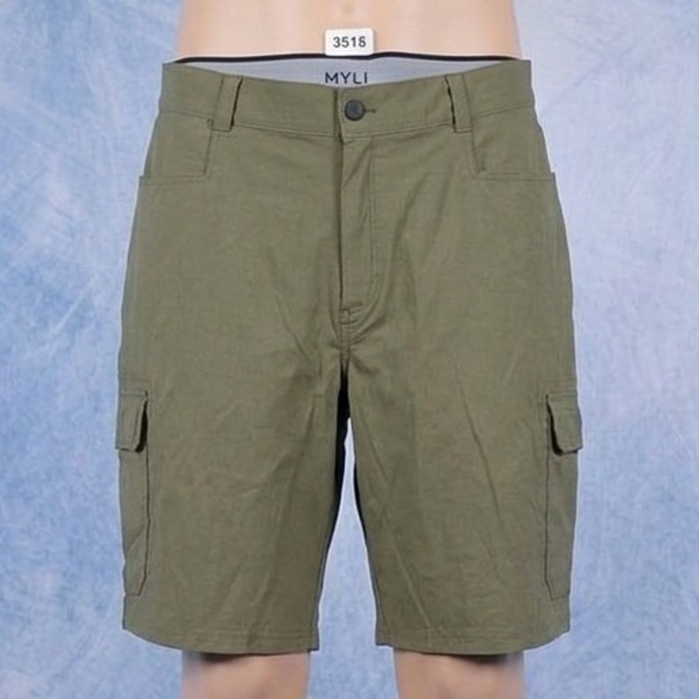 Orvis Mens Olive Green Stretch Cargo Shorts Size 40 Hiking Outdoor Utility